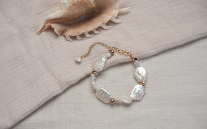 Big and Bold Mixed Freshwater Pearl Statement Bracelet - Serena