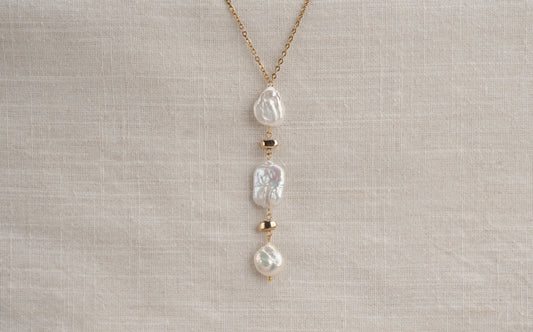 Chunky Triple Freshwater Pearl Necklace - Dorothy