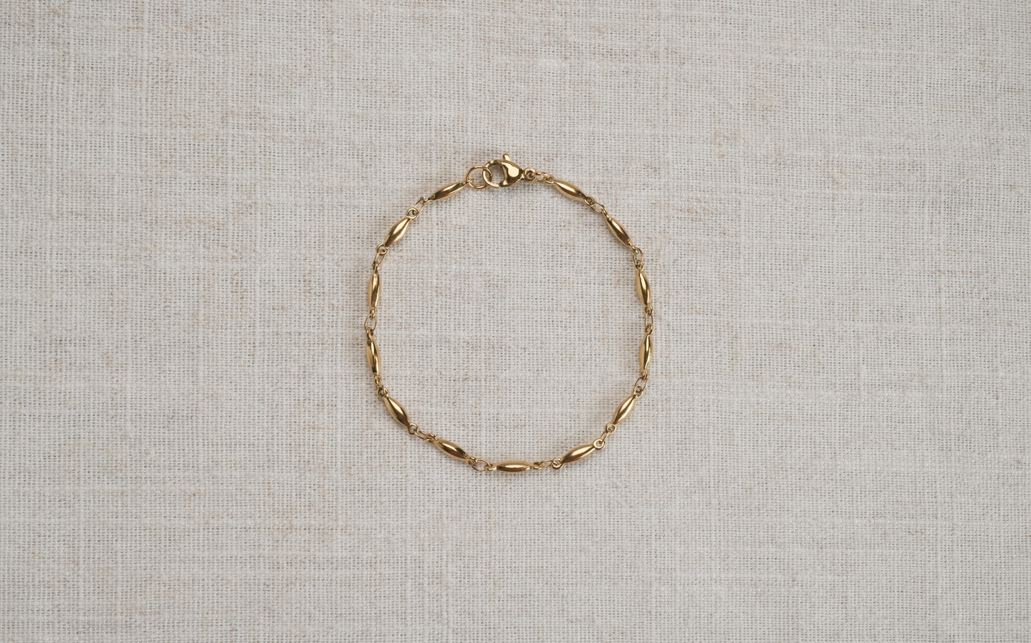 Gold Bar Link Minimalist Bracelet - Annie