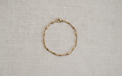 Gold Bar Link Minimalist Bracelet - Annie